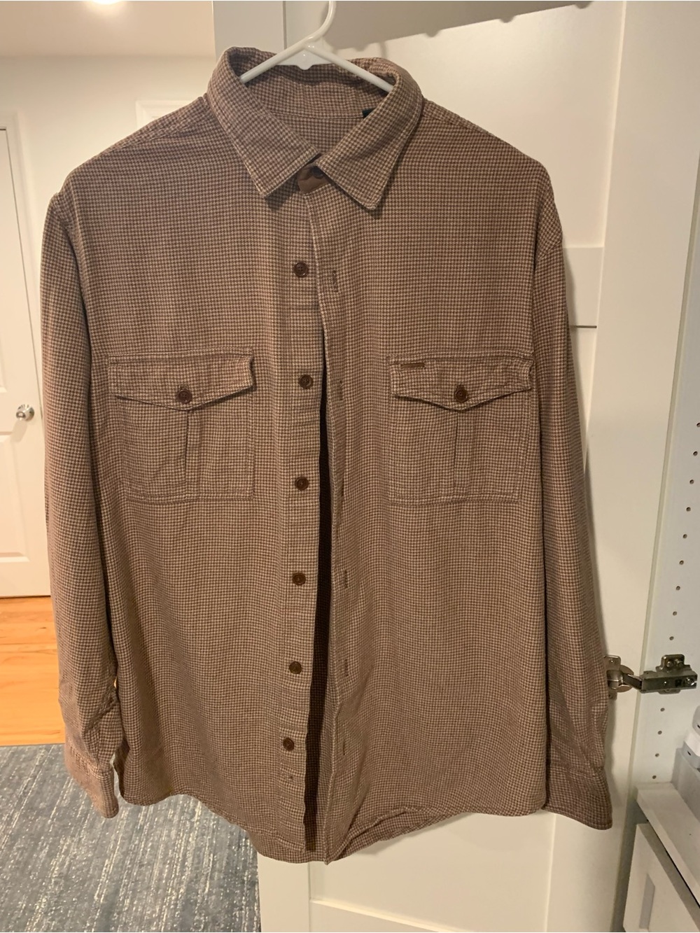 Vintage Orvis Brown Micro-Check Button-Down Shirt Jacket / Flannel